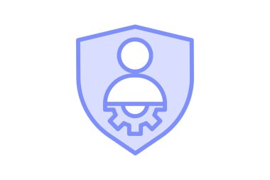 Güvenlik Yönetimi duoton satır simgesi, vektör, piksel mükemmel, illüstratör dosyası