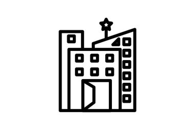 Lüks Otel satır simgesi, vektör, piksel mükemmel, illüstratör dosyası