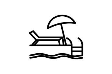 Otel Amenities satır simgesi, vektör, piksel mükemmel, illüstratör dosyası