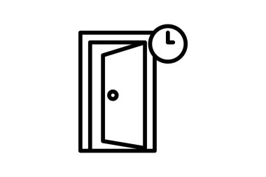 Hotel Stay satır simgesi, vektör, piksel mükemmel, illüstratör dosyası