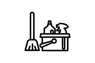 Otel Temizlik Hattı simgesi, vektör, piksel mükemmel, illüstratör dosyası