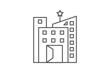 Lüks Otel ince çizgi simgesi, vektör, piksel mükemmel, illüstratör dosyası