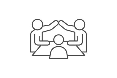 Otel Konferans Odası İnce çizgi simgesi, vektör, piksel mükemmel, illüstratör dosyası