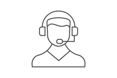 Otel Müşteri Hizmetleri İnce çizgi simgesi, vektör, piksel mükemmel, illüstratör dosyası