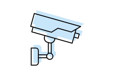 Otel Güvenliği renk gölge ince çizgi simgesi, vektör, piksel mükemmel, illüstratör dosyası