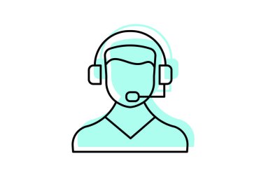 Otel Müşteri Hizmetleri renk gölge çizgisi simgesi, vektör, piksel mükemmel, illüstratör dosyası