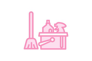 Hotel Housekeeping duotone satır simgesi, vektör, piksel mükemmel, illüstratör dosyası