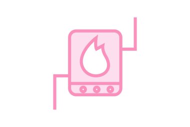 Hotel Heating duotone satır simgesi, vektör, piksel mükemmel, illüstratör dosyası