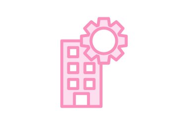 Otel Bakım duoton satırı simgesi, vektör, piksel mükemmel, illüstratör dosyası