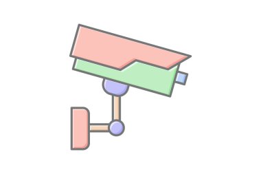 Otel Güvenliği çizgi simgesi, vektör, piksel mükemmel, illüstratör dosyası