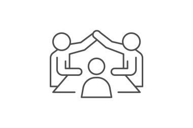 Buluşma Yönetimi ince çizgi simgesi, vektör, piksel mükemmel, illüstratör dosyası