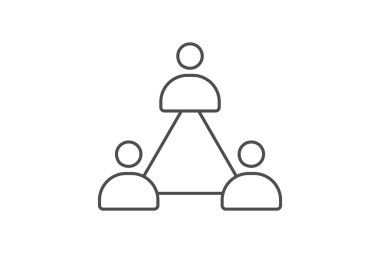 Takım çalışması ince çizgi simgesi, vektör, piksel mükemmel, illüstratör dosyası toplanıyor