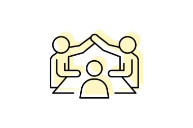 Toplantı renk gölgesi inceliği simgesi, vektör, piksel mükemmel, illüstratör dosyası