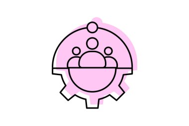 Buluşma Kolaylığı renk gölge ince çizgi simgesi, vektör, piksel mükemmel, illüstratör dosyası