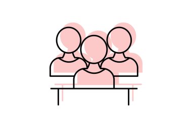 Karar Buluşması Renk Gölgesi İnce Çizgisi simgesi, vektör, piksel mükemmel, illüstratör dosyası