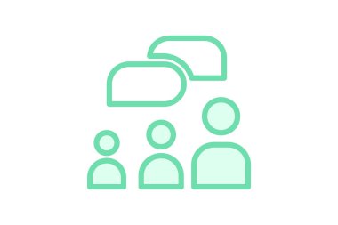 Buluşma Tartışması duotone satır simgesi, vektör, piksel mükemmel, illüstratör dosyası