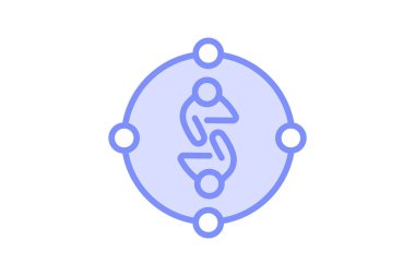 Buluşma Ortamı duoton çizgi simgesi, vektör, piksel mükemmel, illüstratör dosyası