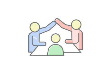 Toplantı Yönetimi doğrusal renk simgesi, vektör, piksel mükemmel, illüstratör dosyası