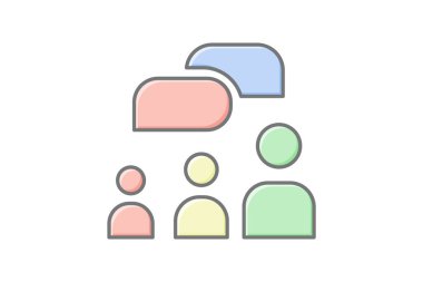 Buluşma Tartışması doğrusal renk simgesi, vektör, piksel mükemmel, illüstratör dosyası