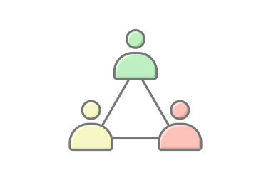 Takım çalışması doğrusal renk simgesi, vektör, piksel mükemmel, illüstratör dosyası toplanıyor