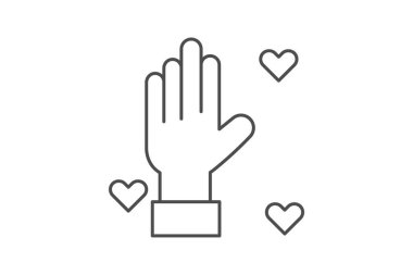 Gönüllü Takdir İnce Çizgisi simgesi, vektör, piksel mükemmel, illüstratör dosyası