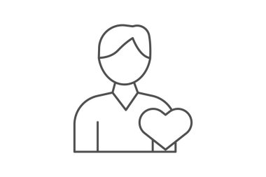 Gönüllü Koordinatör ince çizgi simgesi, vektör, piksel mükemmel, illüstratör dosyası