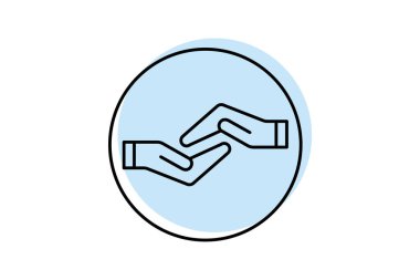 Eller Renk Gölgesi İnce Çizgisi simgesi, vektör, piksel mükemmel, illüstratör dosyası