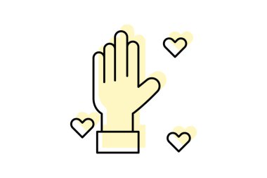 Gönüllü takdir renk gölge ince simgesi, vektör, piksel mükemmel, illüstratör dosyası