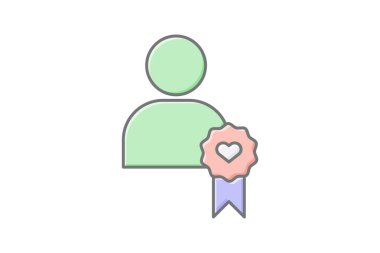 Gönüllü Büyükelçi doğrusal renk simgesi, vektör, piksel mükemmel, illüstratör dosyası