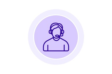 Kulaklık vektör tasarımlı genç adam grafik çizimi