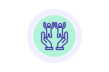 Topluluk Destek Çemberi simgesi, vektör, piksel mükemmel, illüstratör dosyası