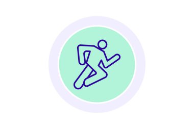 Çalışan simge, koşu, koşu, jog, çizgi simgesi, düzenlenebilir vektör simgesi, piksel mükemmel, çizer ai dosyası