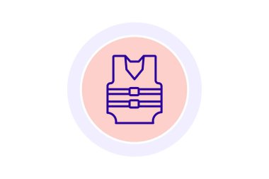 Güvenlik ceketi simgesi, ceket, yelek, yüksek görüş mesafesi, yansıtıcı, düzenlenebilir vektör, piksel mükemmel, çizer ai dosyası