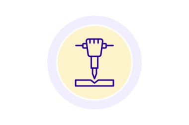 Sondaj simgesi, matkap, delik, delik, inşaat, düzenlenebilir vektör, piksel mükemmel, illüstratör ai dosyası