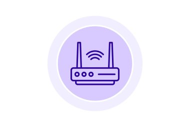 Modem daire simgesi, vektör, piksel mükemmel, illüstratör dosyası