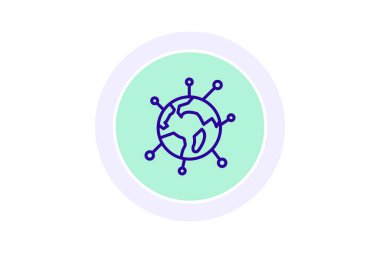 Uluslararası ağ çember simgesi, vektör, piksel mükemmel, illüstratör dosyası