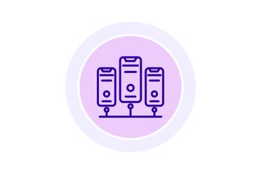 Sunucu Çember simgesi, vektör, piksel mükemmel, illüstratör dosyası