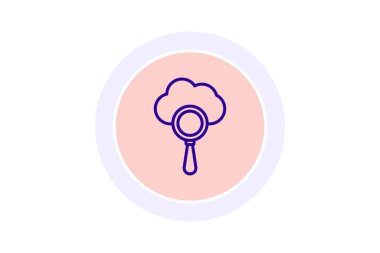 Bulut Arama çemberi simgesi, vektör, piksel mükemmel, illüstratör dosyası