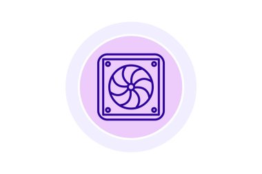 Radyatör Fan çemberi simgesi, vektör, piksel mükemmel, illüstratör dosyası