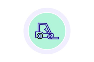 Forklift simgesi, araç, lojistik, depo, kaldırma, düzenlenebilir vektör, piksel mükemmel, illüstratör ai dosyası