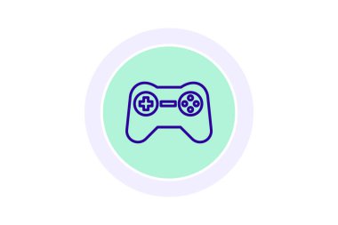 Gamepad simgesi, denetleyici, oyun, oyun, konsol çember simgesi, düzenlenebilir vektör simgesi, piksel mükemmel, illüstratör ai dosyası