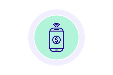 Mobil Ödeme çemberi simgesi, vektör, piksel mükemmel, illüstratör dosyası