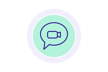 Video Sohbeti siyah dış çember simgesi, vektör, piksel mükemmel, illüstratör dosyası