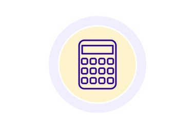 Hesap makinesi siyah dış daire simgesi, vektör, piksel mükemmel, illüstratör dosyası