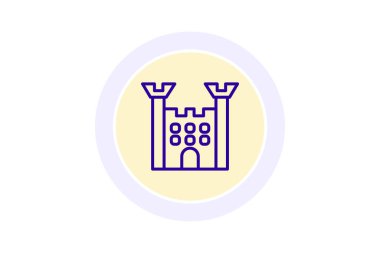 Castle Circle simgesi, vektör, piksel mükemmel, illüstratör dosyası