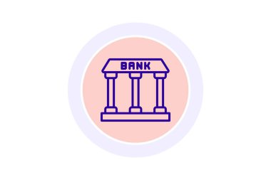 Banka dairesi simgesi, vektör, piksel mükemmel, illüstratör dosyası