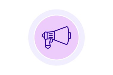 Megafon simgesi, hoparlör, ses, yükseltme, duyuru, düzenlenebilir vektör, piksel mükemmel, illüstratör ai dosyası