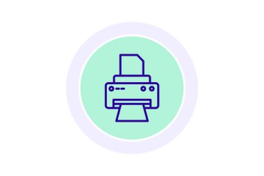 Yazıcı simgesi, yazdırma, belge, kağıt, ofis, düzenlenebilir vektör, piksel mükemmel, illüstratör ai dosyası