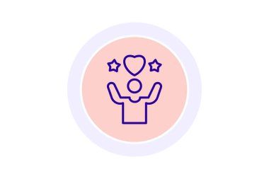 Self Worth çember simgesi, vektör, piksel mükemmel, illüstratör dosyası