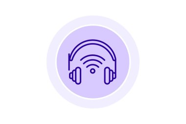 Kablosuz Kulaklık satır simgesi, vektör, piksel mükemmel, illüstratör dosyası